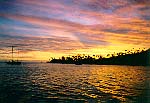 Sunset on Tom's boat near the Hotel Bora Bora (John Beck).